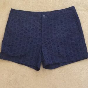 NAVY EYELET SHORTS - NEVER WORN!